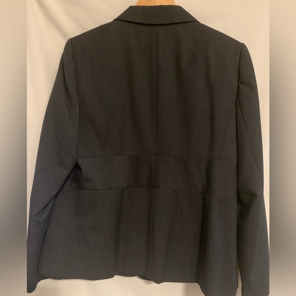 Kasper Navy Pinstripe Suit Jacket 14 - Picture 3 of 6